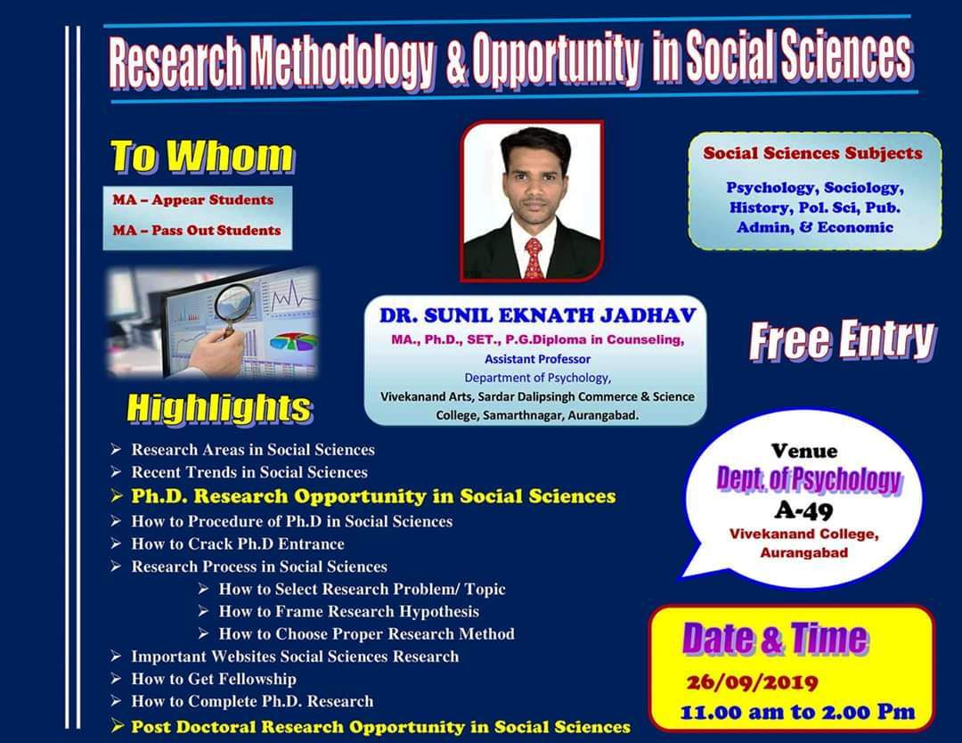 Research Methodology and Opportunity in Social Sciences workshop poster